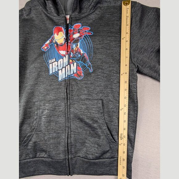 Marvel Iron Man Full Zip Hoodie Youth XL Gray Captain America Civil War Graphic - Picture 7 of 11